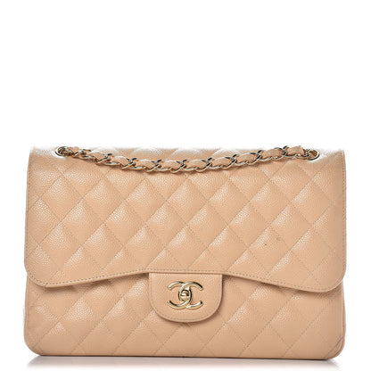 Chanel Caviar Quilted Jumbo Double Flap Beige Clair 1 of 12