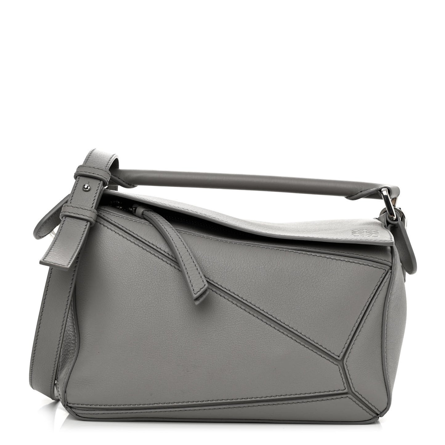 Soft Grained Calfskin Small Puzzle Bag Pearl Grey