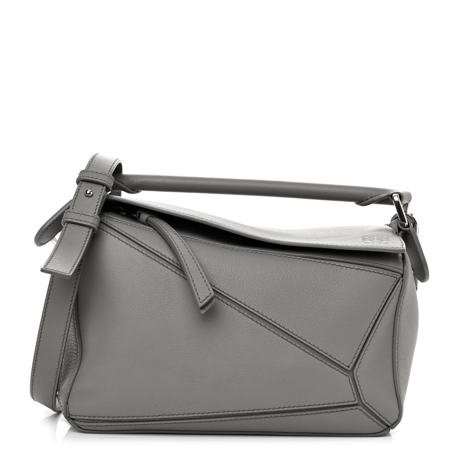 Loewe Soft Grained Calfskin Small Puzzle Bag Pearl Grey 1 of 10