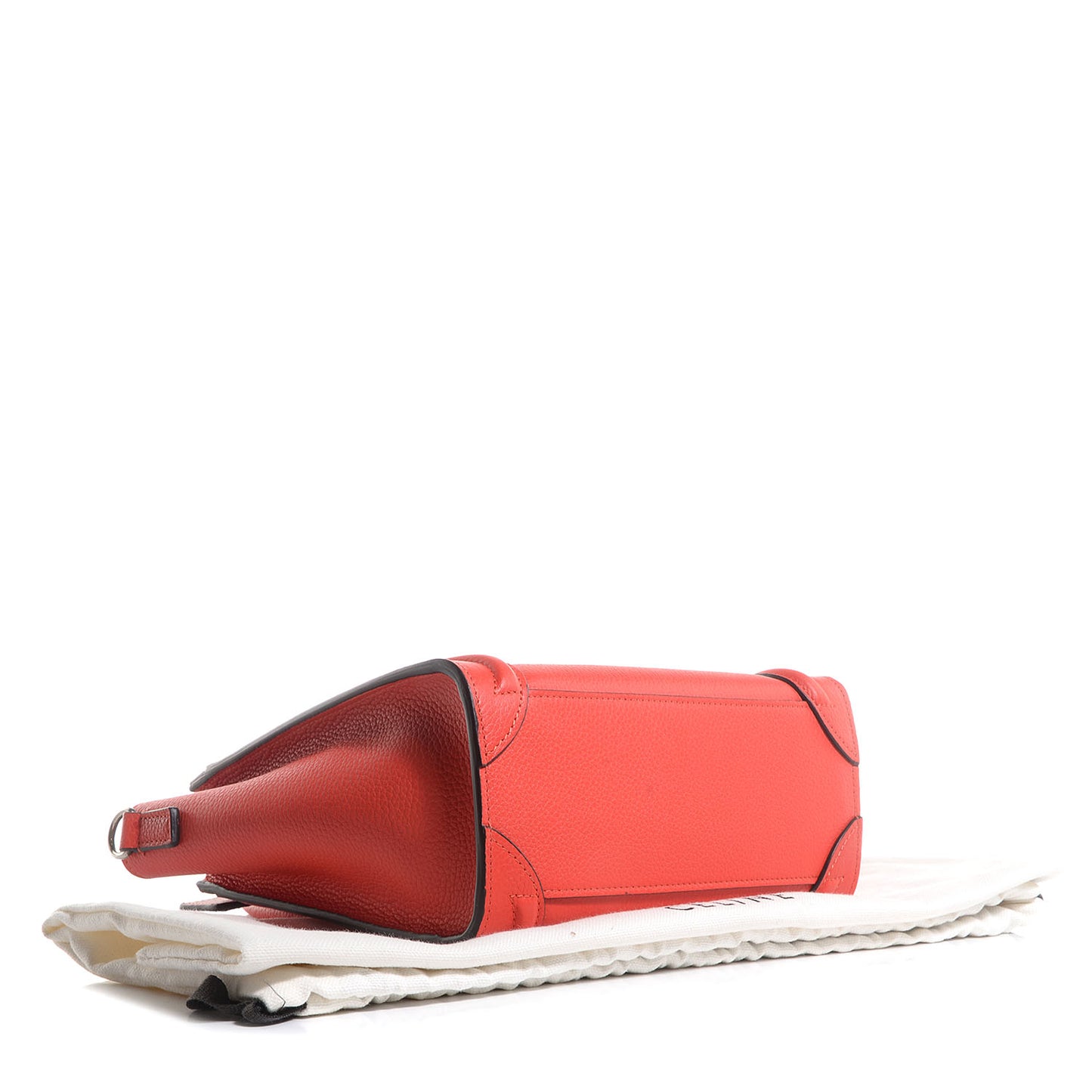 Drummed Calfskin Nano Luggage Vermillion