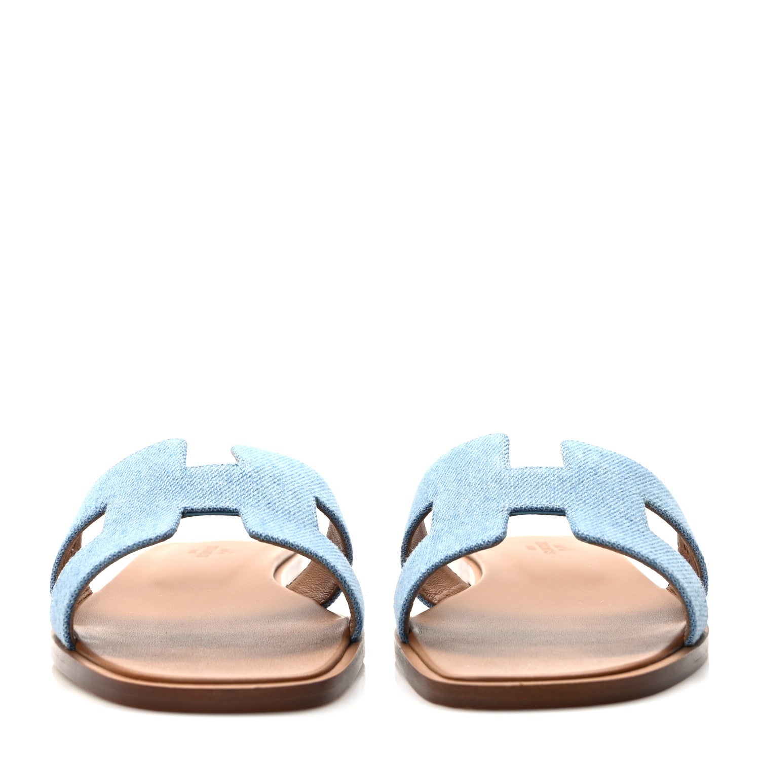 Hermes Denim Canvas Oran Sandals 37 Bleu Clair 2 of 9
