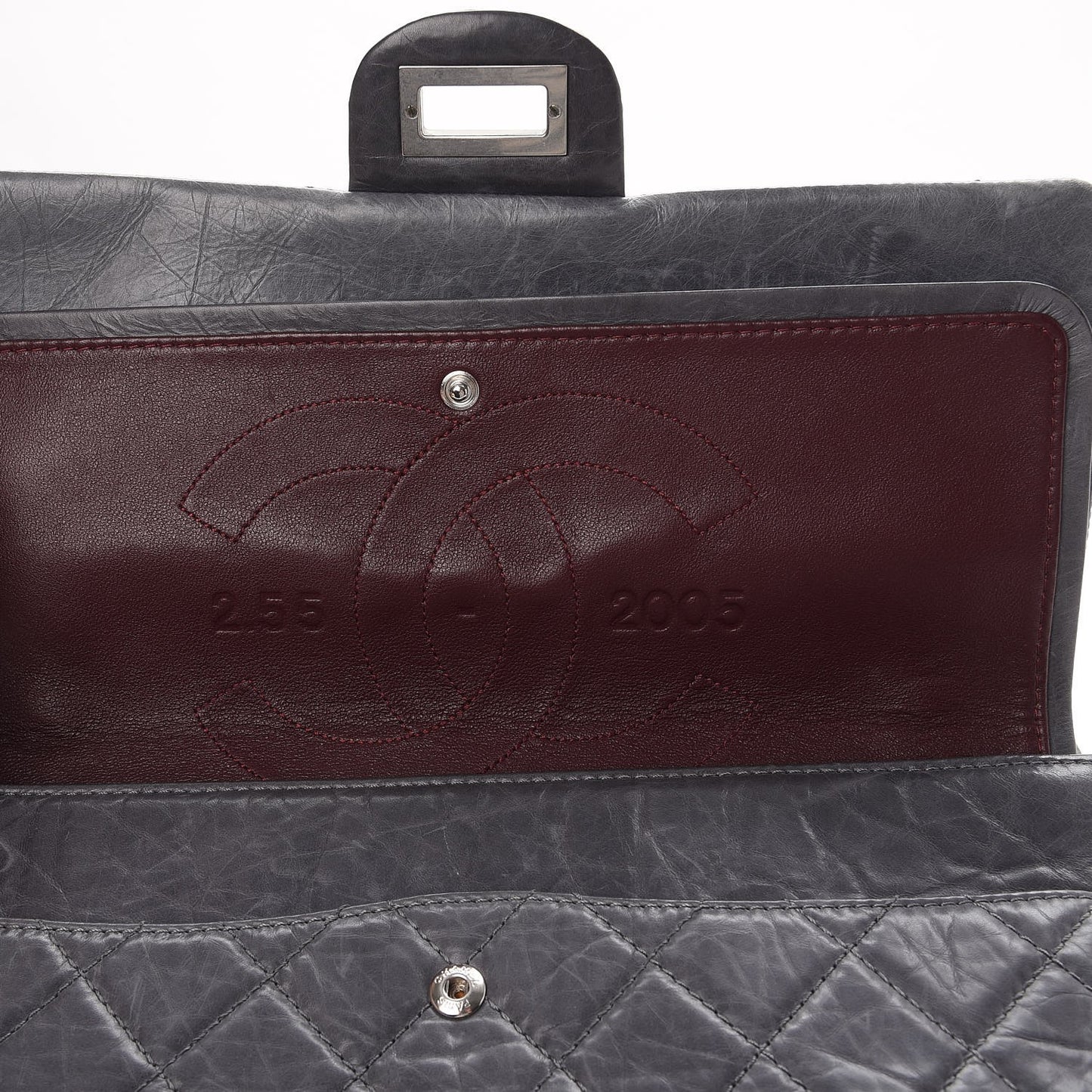 Aged Calfskin Quilted 50th Anniversary 2.55 Reissue 227 Flap Grey