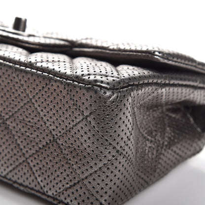 Chanel Metallic Lambskin Perforated Mini Rectangular Flap Grey 9 of 12