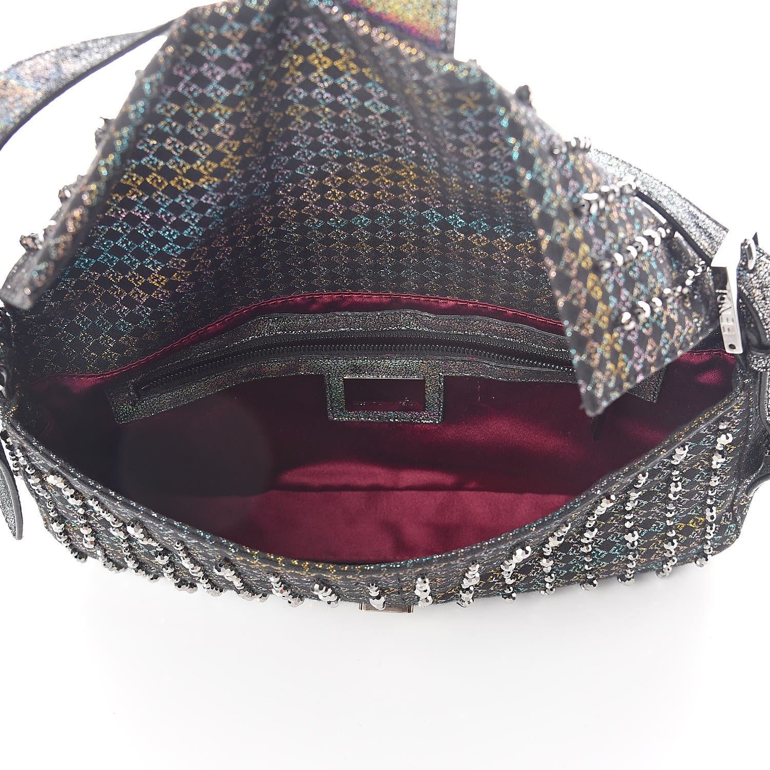 Fendi Beaded Baguette Black Cracle 5 of 9
