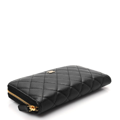 Chanel Caviar Quilted Large Gusset Zip Around Wallet Black 4 of 8