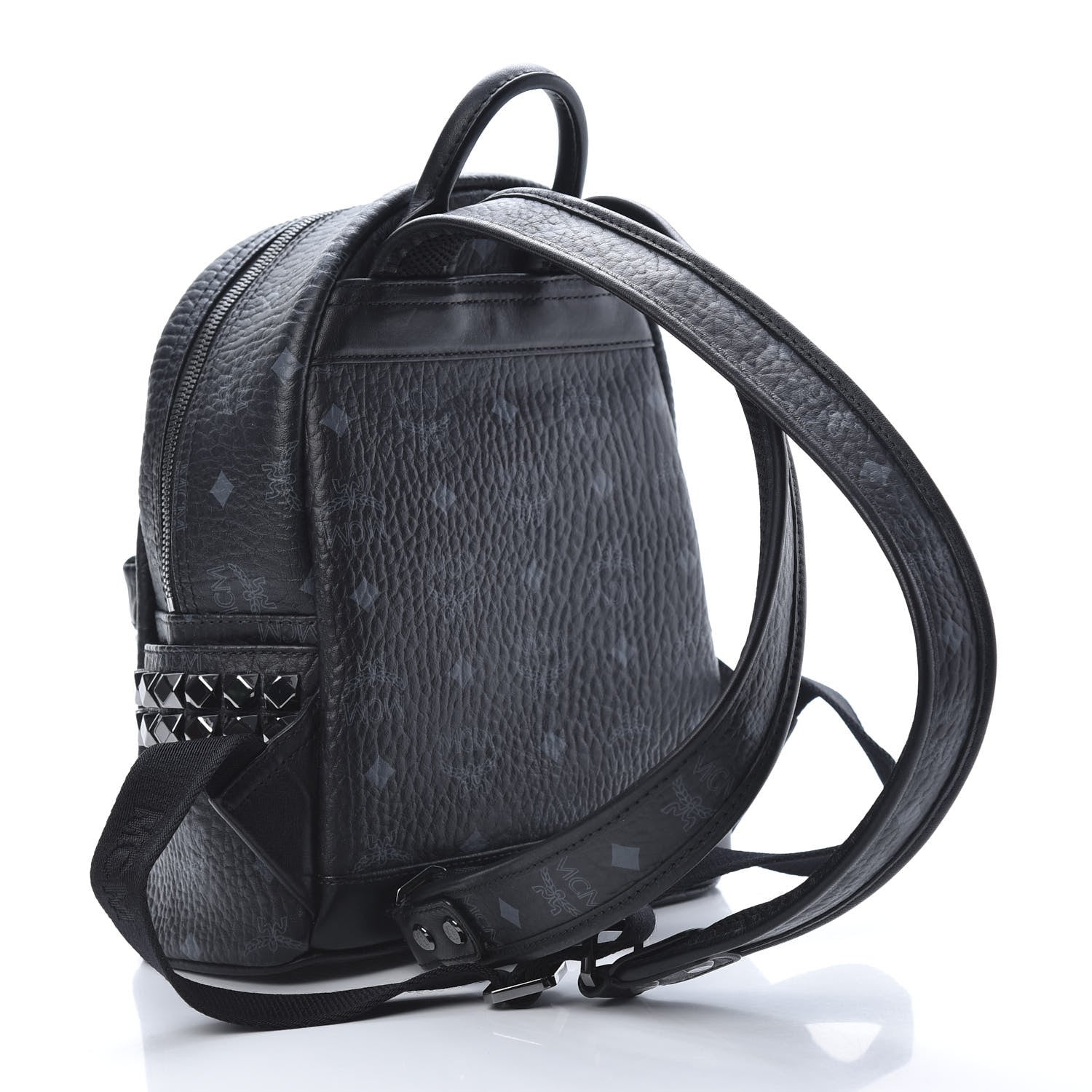MCM Visetos Side Stud Mini Stark Backpack Black 2 of 9