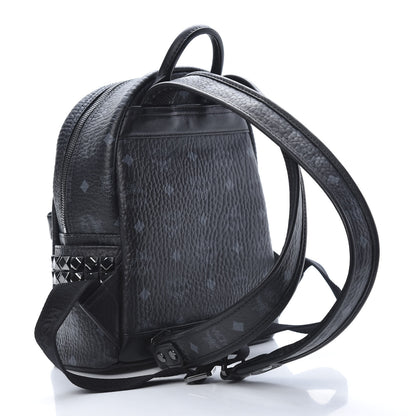MCM Visetos Side Stud Mini Stark Backpack Black 2 of 9