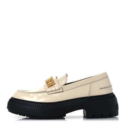 Fendi Vitello Abrasivato Fendigraphy 50mm Loafers 40 Blanco Babe 1 of 13