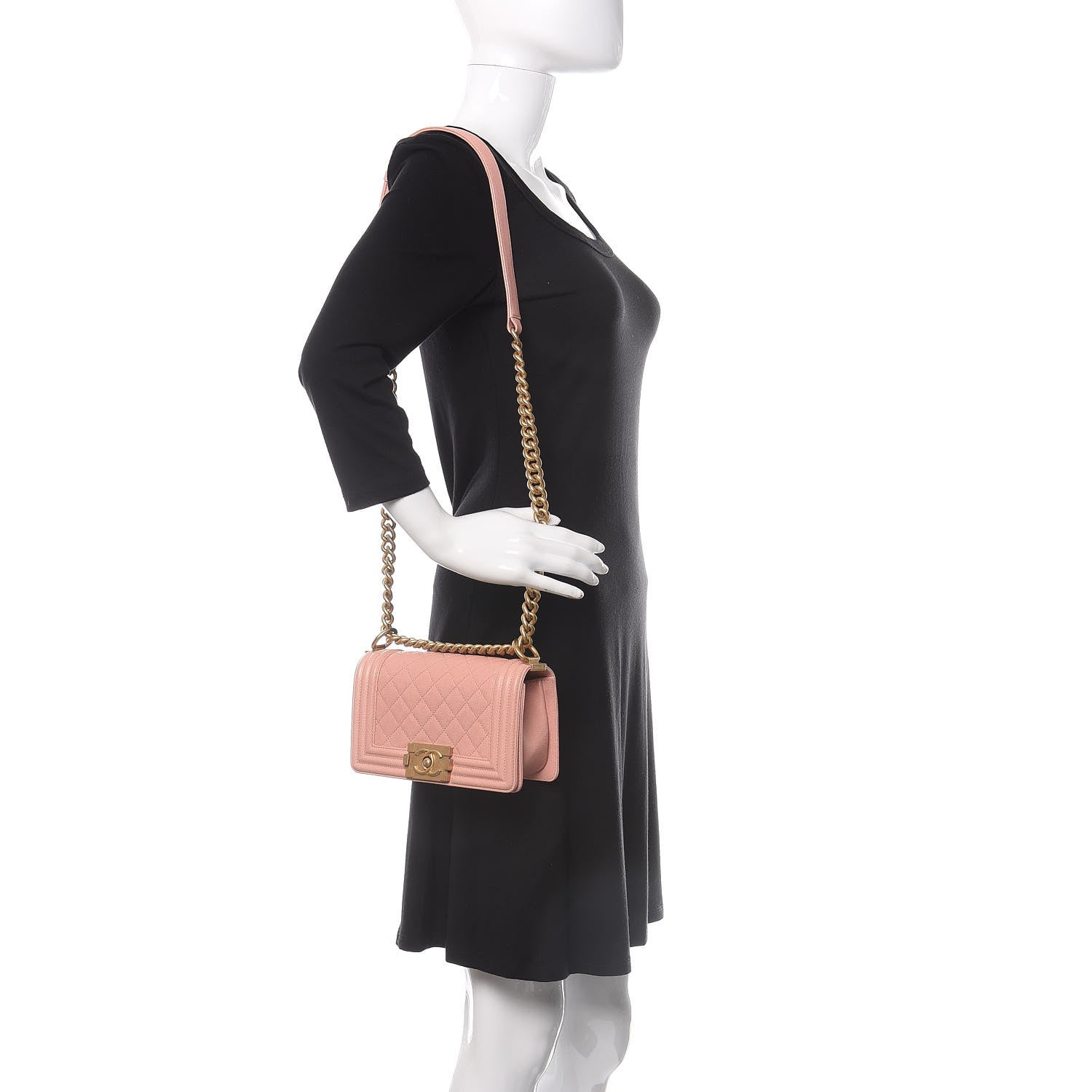 Chanel Caviar Quilted Small Boy Flap Light Pink 2 of 10