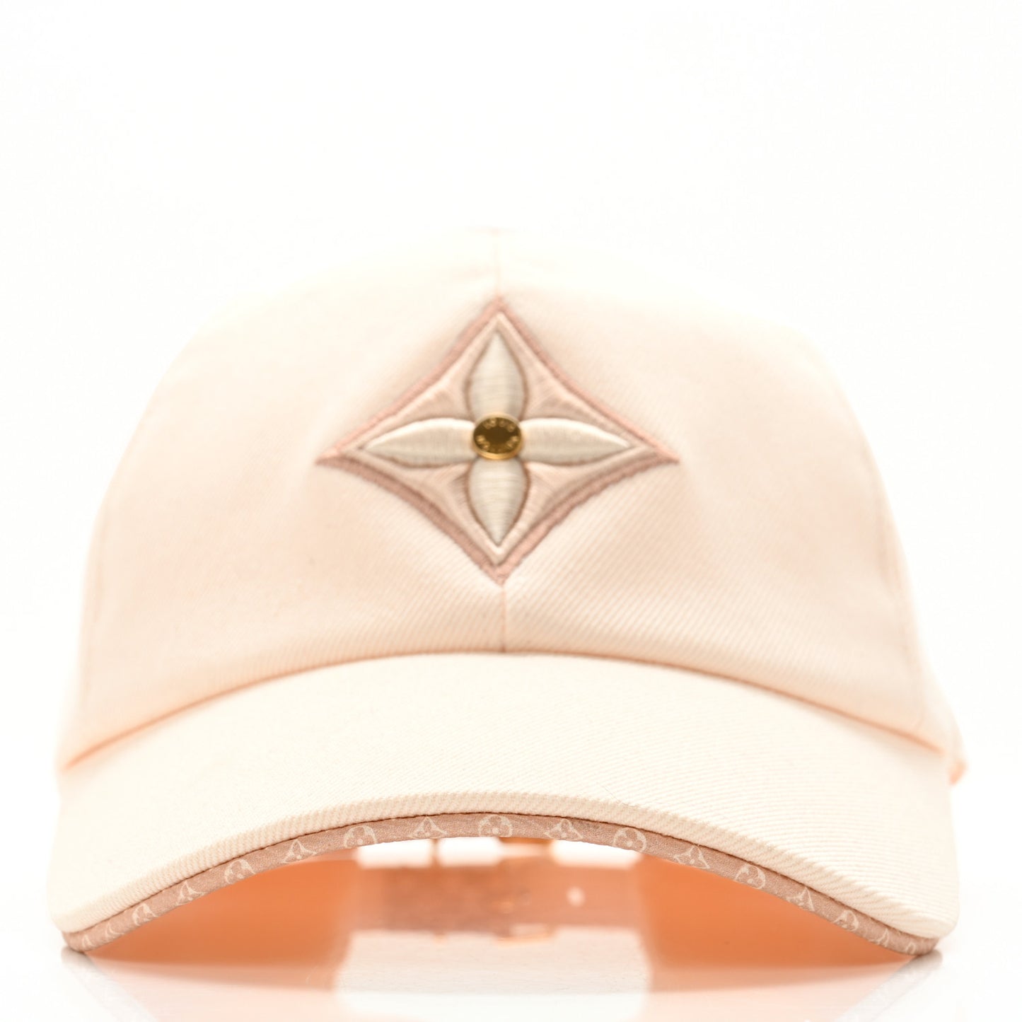 Cotton Embroidered LV Day Cap M Ecru