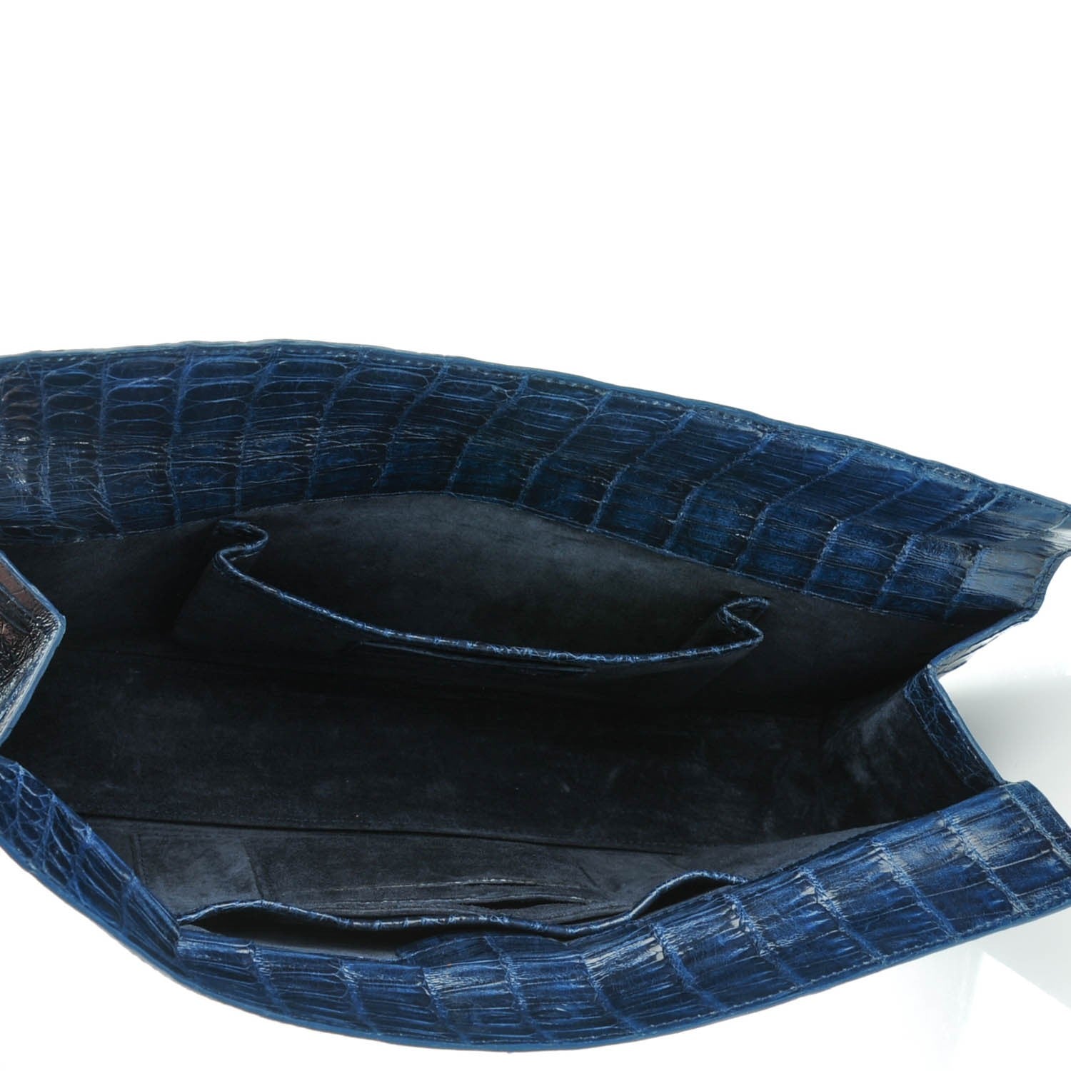 Nancy Gonzalez Glossy Crocodile Foldover Clutch Blue 5 of 7