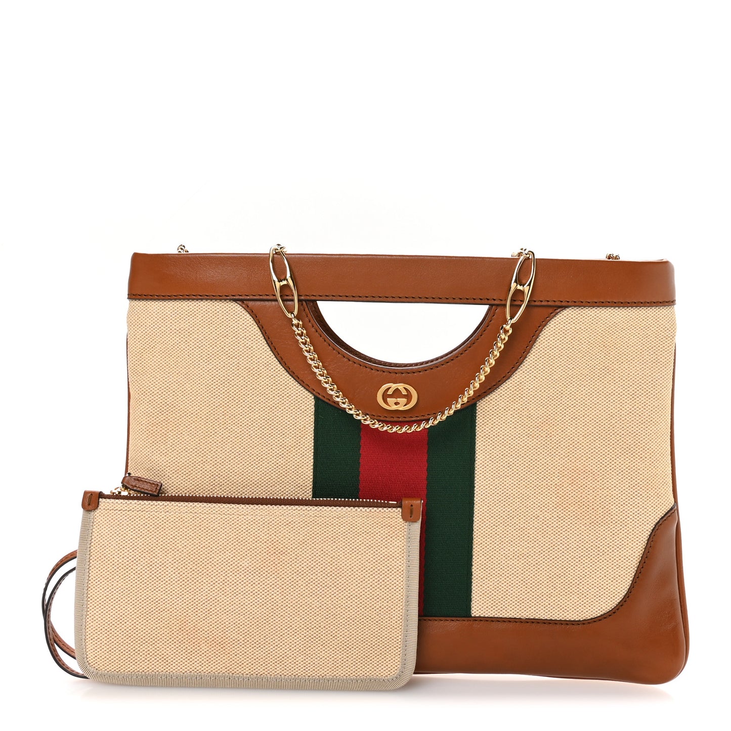 Canvas Large Vintage Shoulder Bag Brown