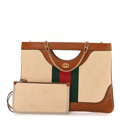 Gucci Canvas Large Vintage Shoulder Bag Brown 3 of 12