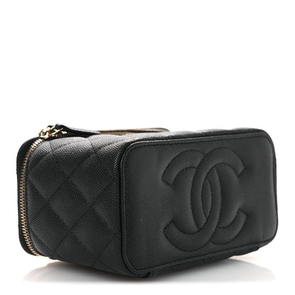 Chanel Caviar Quilted Small Vanity Case With Chain Black 4 of 13