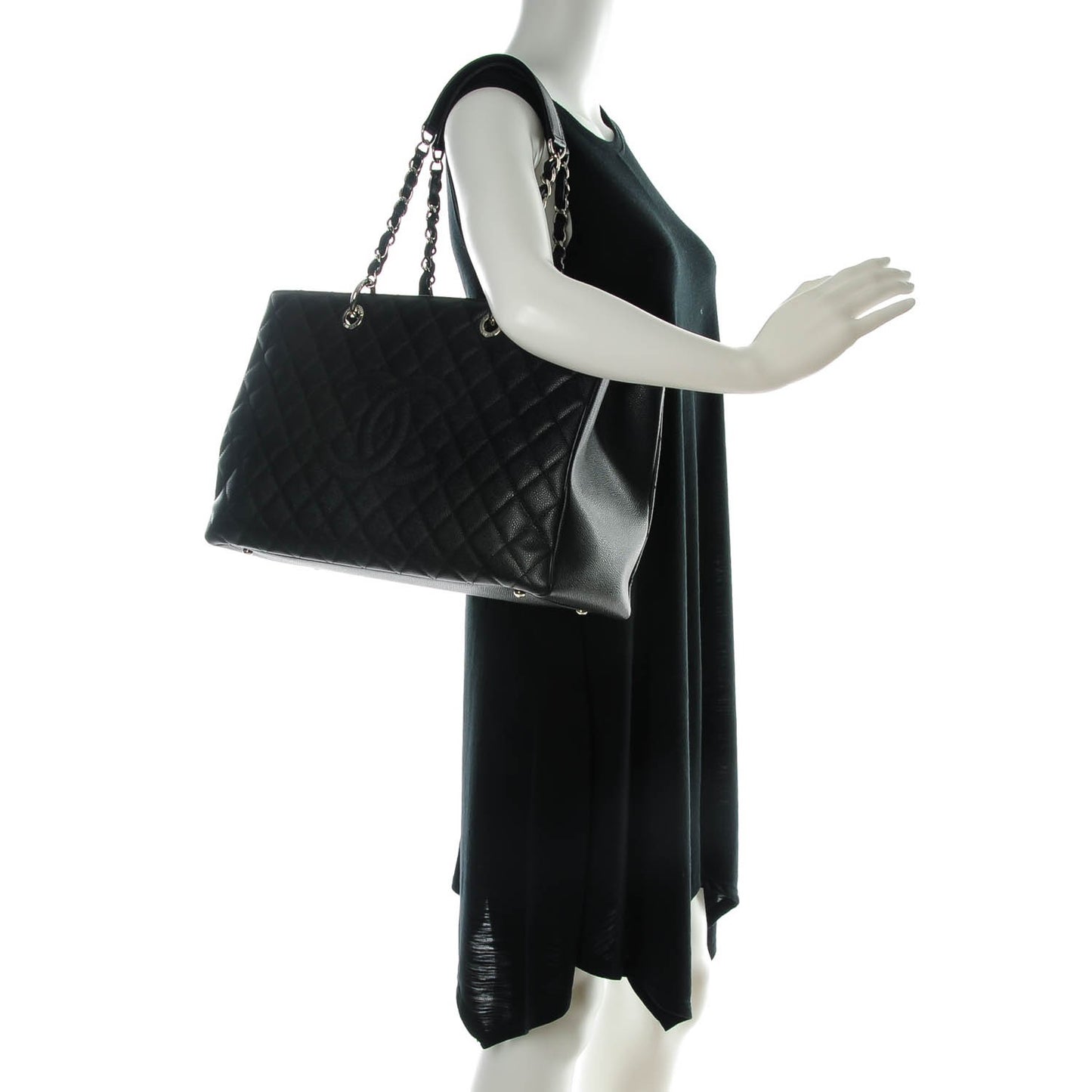 Caviar Quilted XL Grand Shopping Tote GST Black