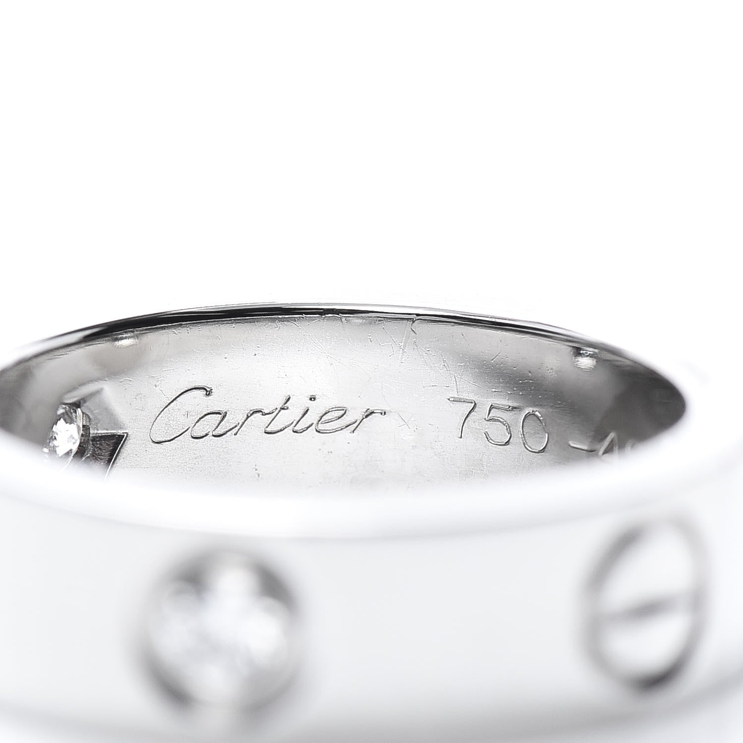 Cartier 18K White Gold 3 Diamond 5.5mm LOVE Ring 49 4.75 4 of 7