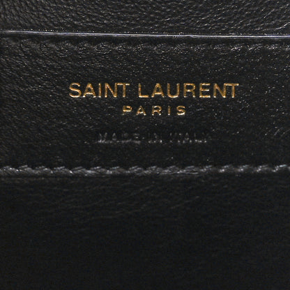 Saint Laurent Grain De Poudre Textured Mixed Matelasse Triquilt Small Monogram Satchel Dark Beige 7 of 13