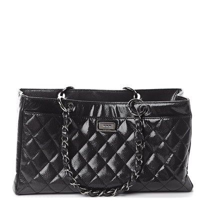 Chanel Patent Caviar Diamond Quilted Small Shine Reissue Tote Black 1 of 9
