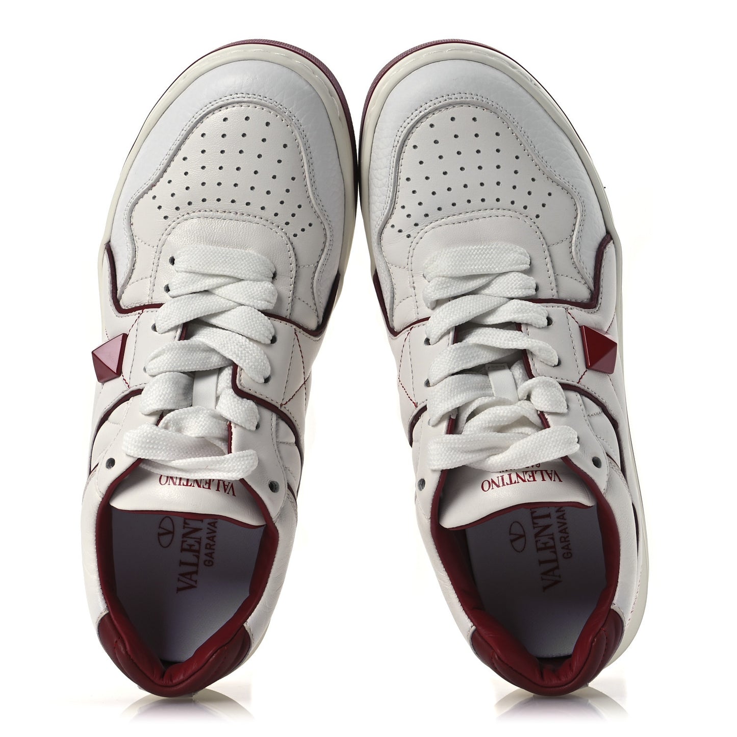 Nappa Mens One Stud Low Top Sneakers 38.5 White Rosso Valentino