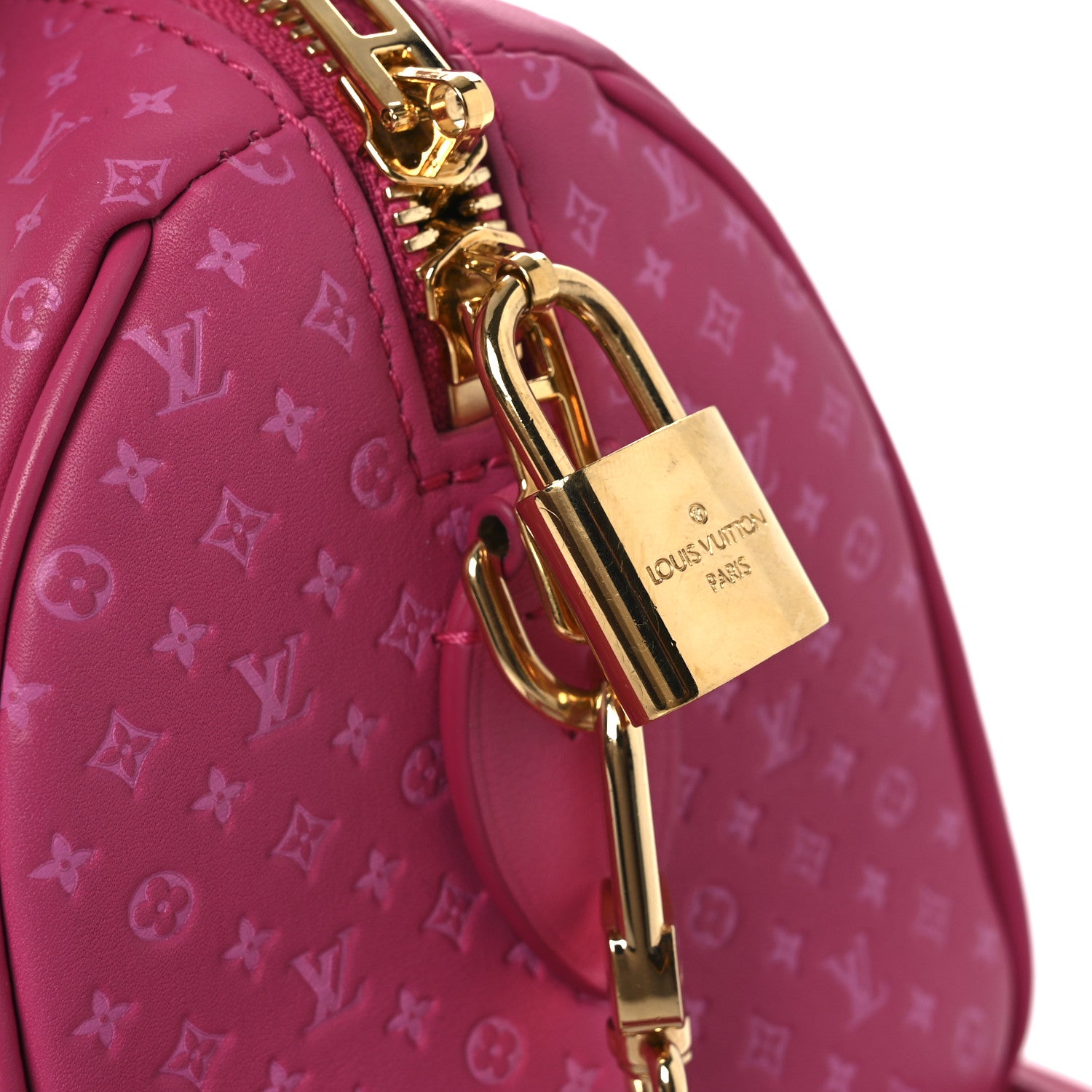 Louis Vuitton Calfskin Nanogram Embossed Speedy Bandouliere 20 Rose 10 of 10