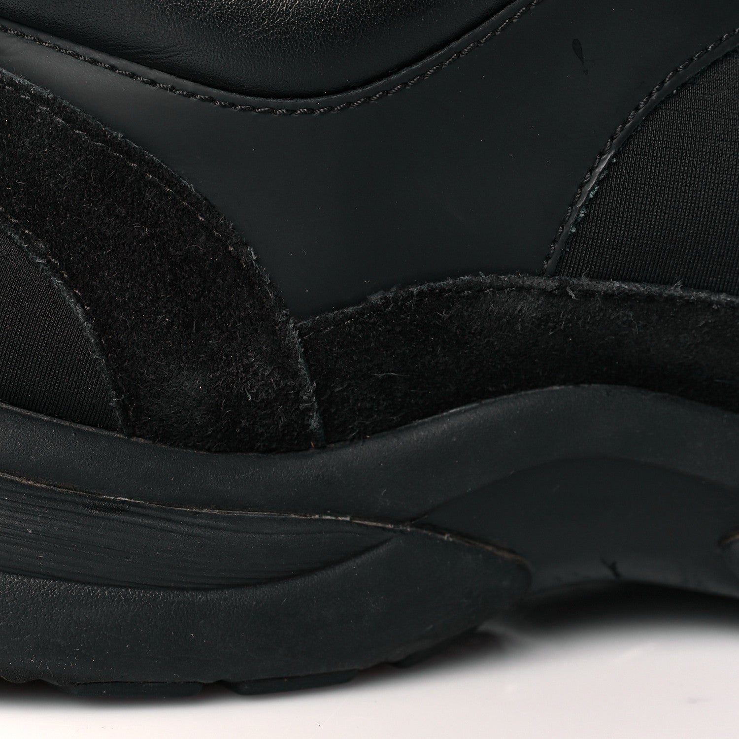 Chanel Fabric Calfskin Suede CC Sneakers 38 Black 10 of 14