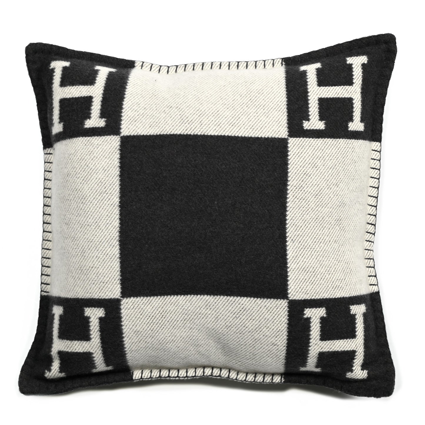 Wool Cashmere Avalon Pillow PM Ecru Gris Fonce