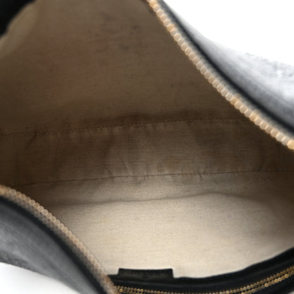 Gucci GG Grainy Calfskin Emblem Large Half Moon Shoulder Bag Black 5 of 11