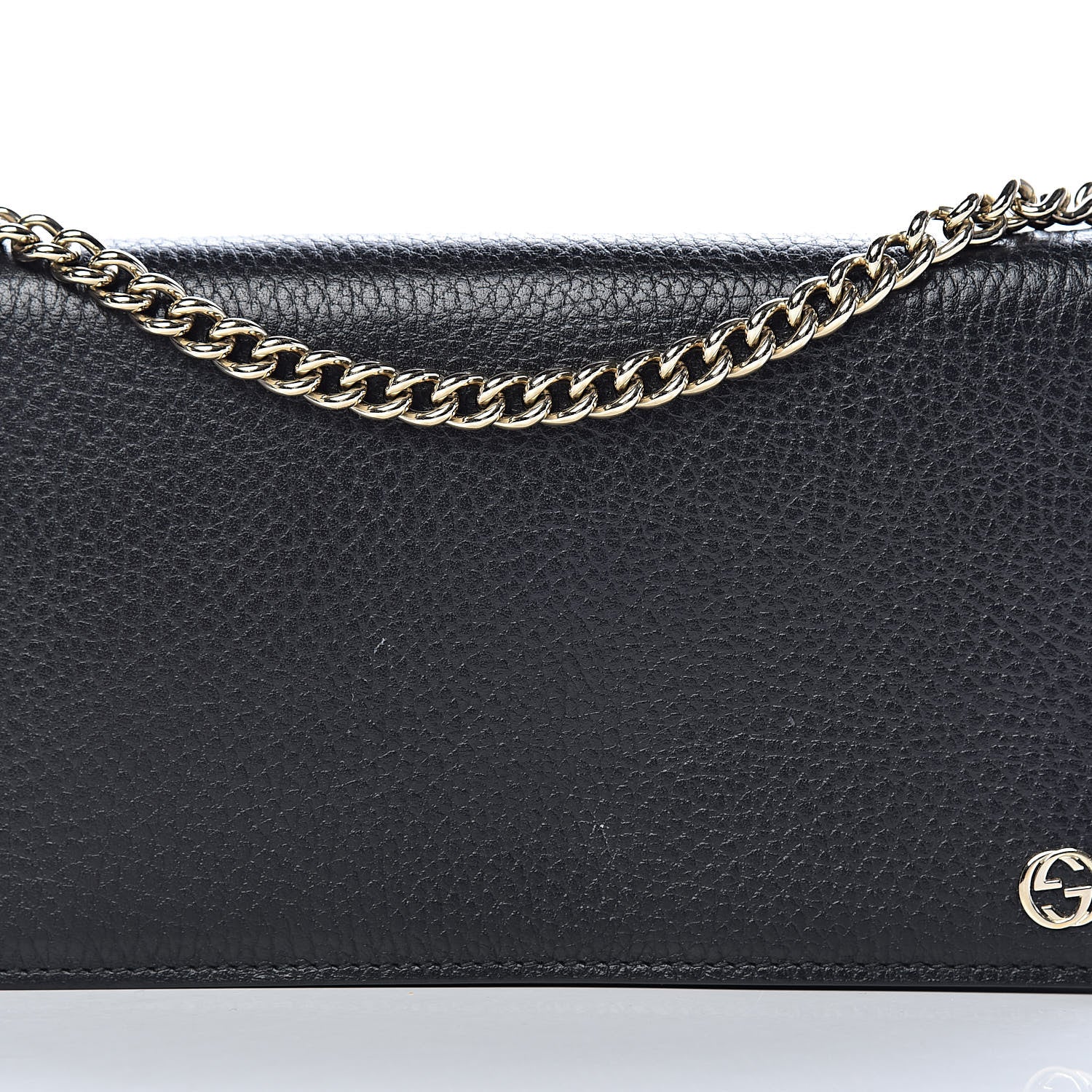 Gucci Dollar Calfskin Medium Betty Chain Wallet Black 11 of 12