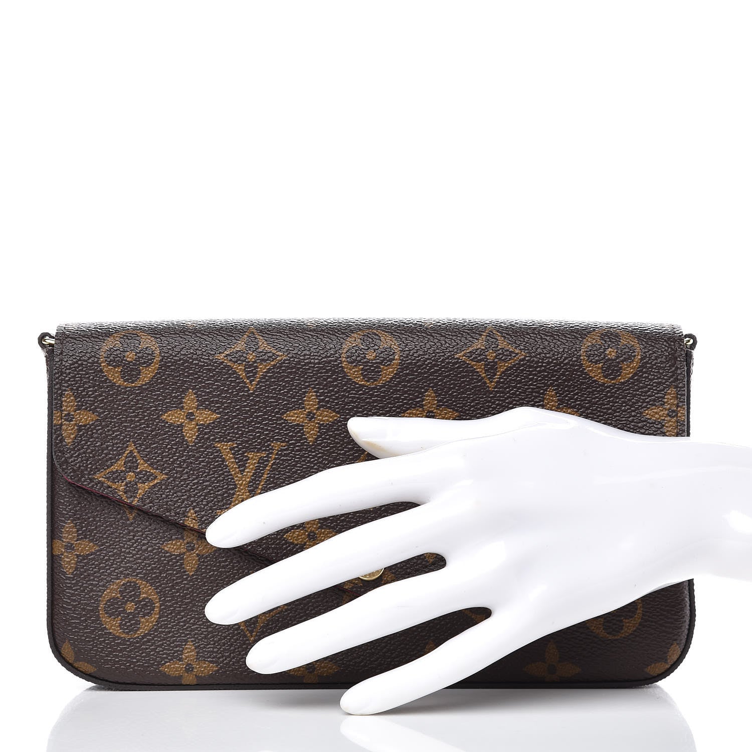 Louis Vuitton Monogram Pochette Felicie Chain Wallet Fuchsia 2 of 7