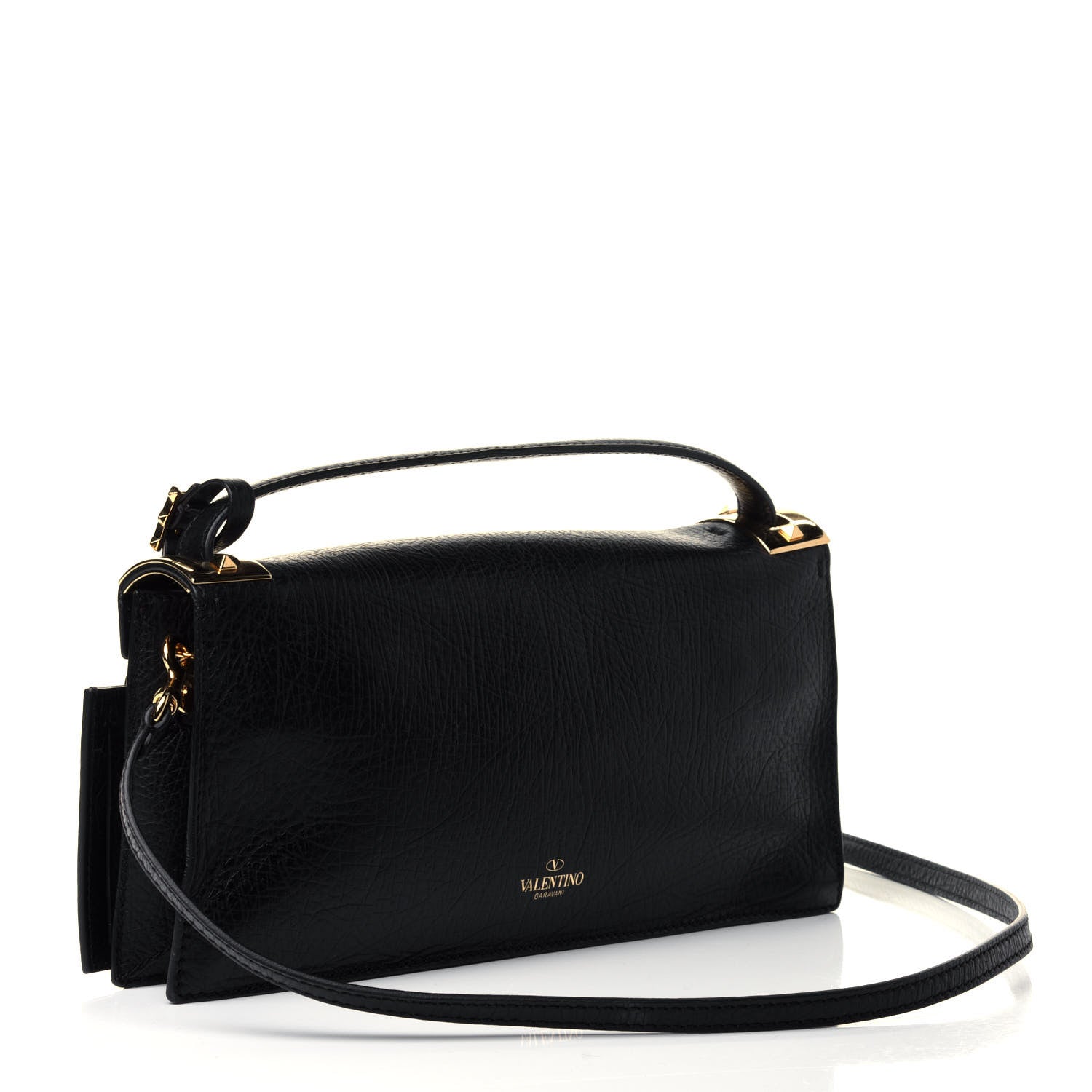 Valentino Garavani Calfskin Elephant Embossed My Rockstud Clutch Black 2 of 4