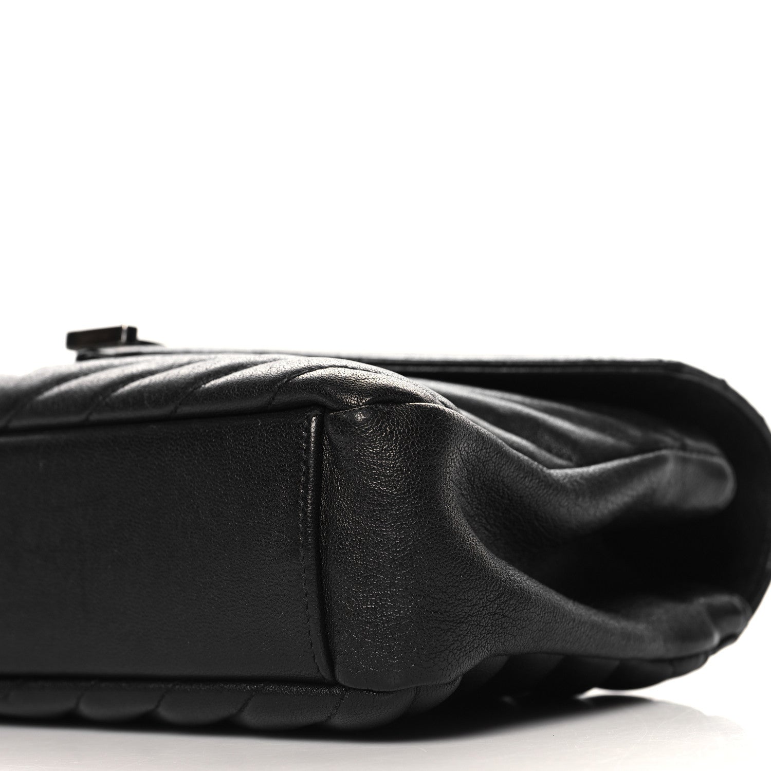 Saint Laurent Sheepskin Matelasse Chevron Monogram Medium College Bag Black 10 of 11