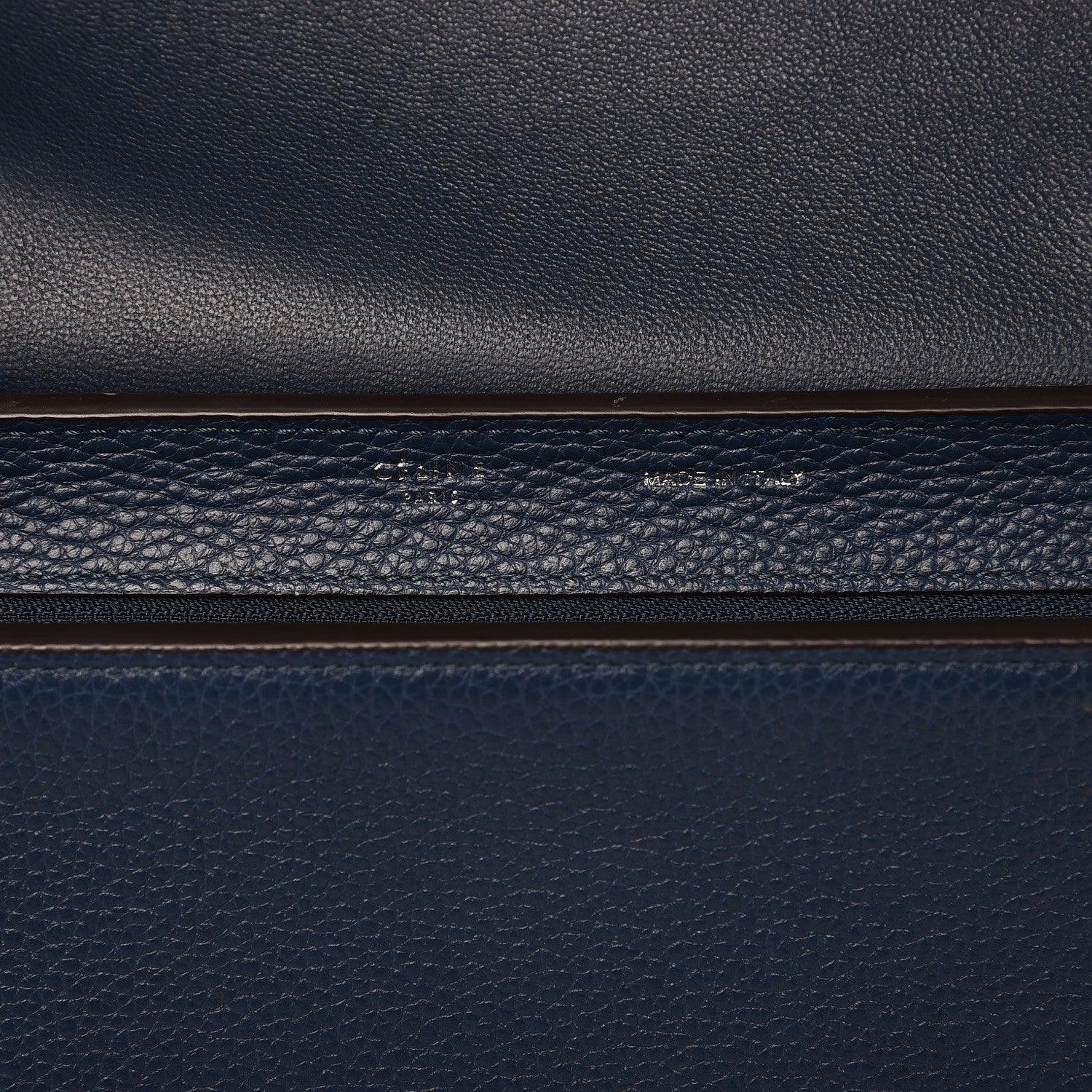 Celine Drummed Calfskin Suede Small Trapeze Ocean Blue 7 of 9