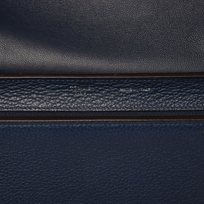 Celine Drummed Calfskin Suede Small Trapeze Ocean Blue 7 of 9