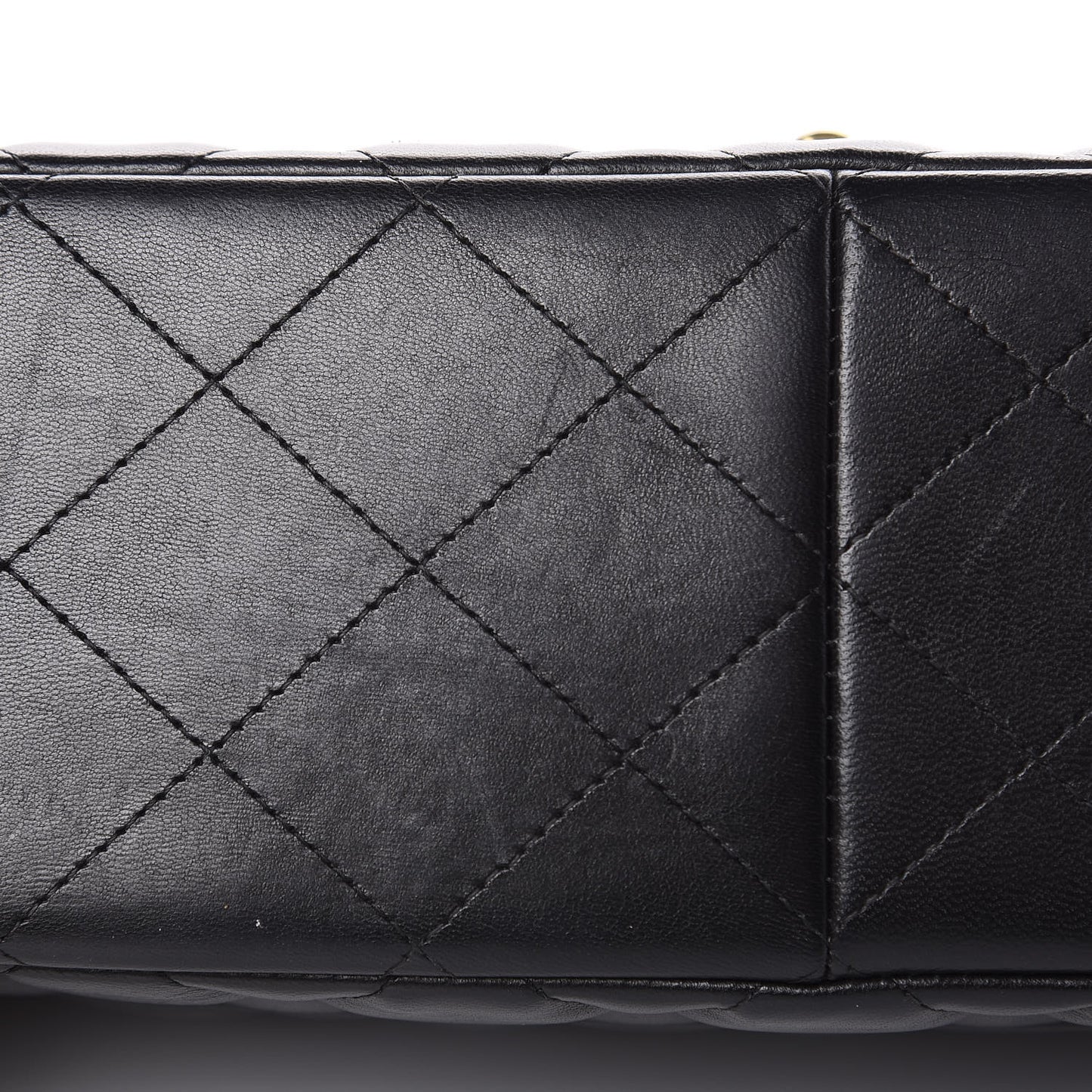 Lambskin Quilted Jumbo Double Flap Black