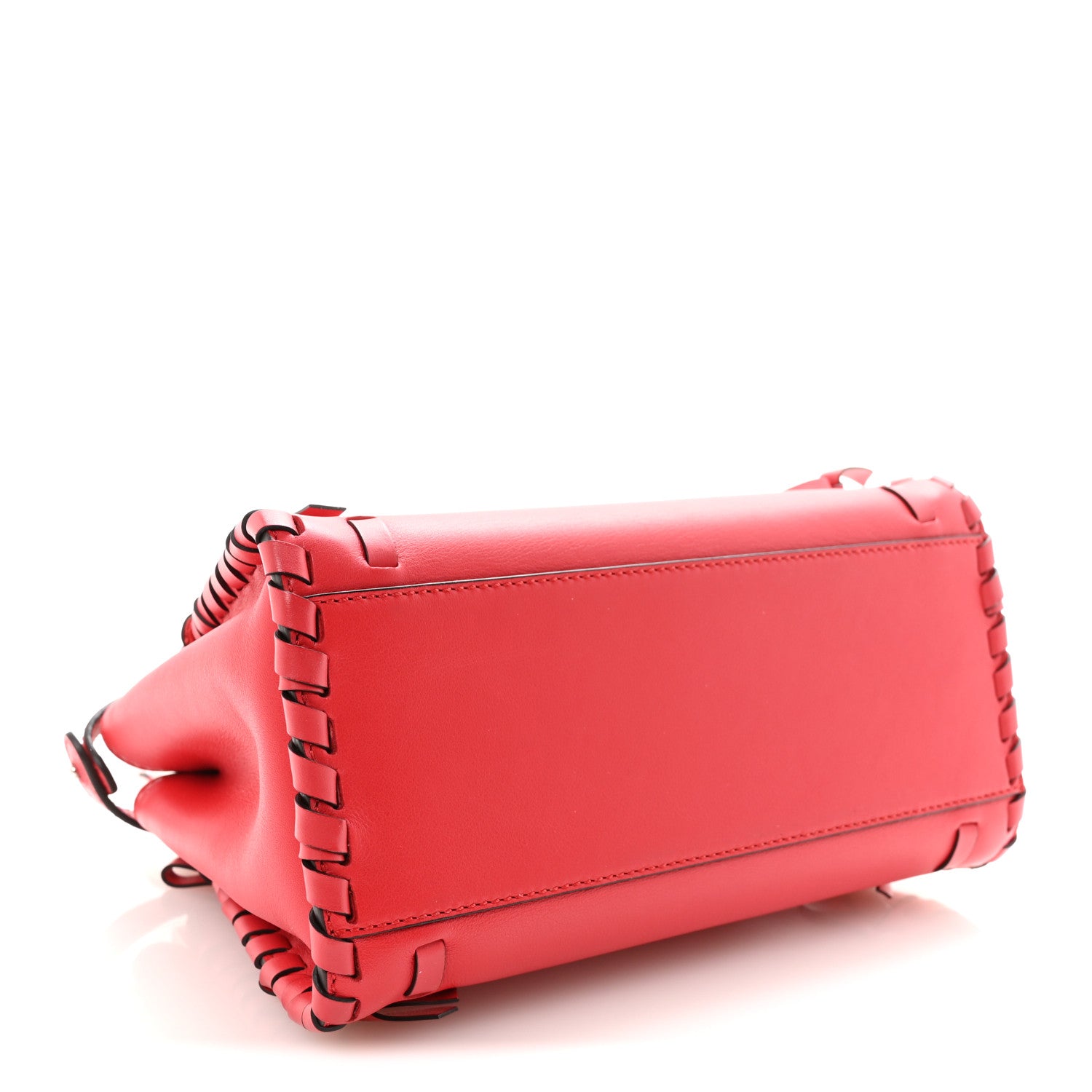 Fendi Vitello Seta Century Nappa Whipstitch Mini Peekaboo Iconic Satchel Fiamma 4 of 10