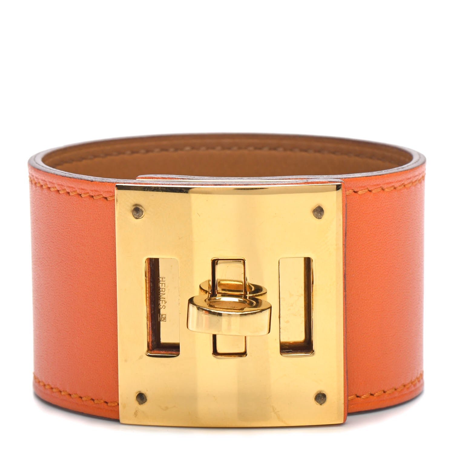Hermes Chamonix Kelly Dog Bracelet Orange 1 of 7