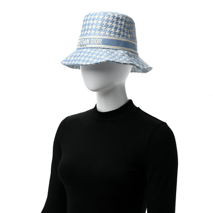 Christian Dior Pied De Poule Bucket Hat 59 Blue White 2 of 6