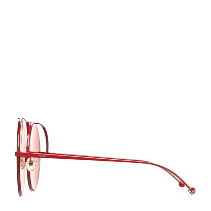 Fendi Metal Run Away Round Frame Sunglasses FF 0285/2 Red 4 of 7