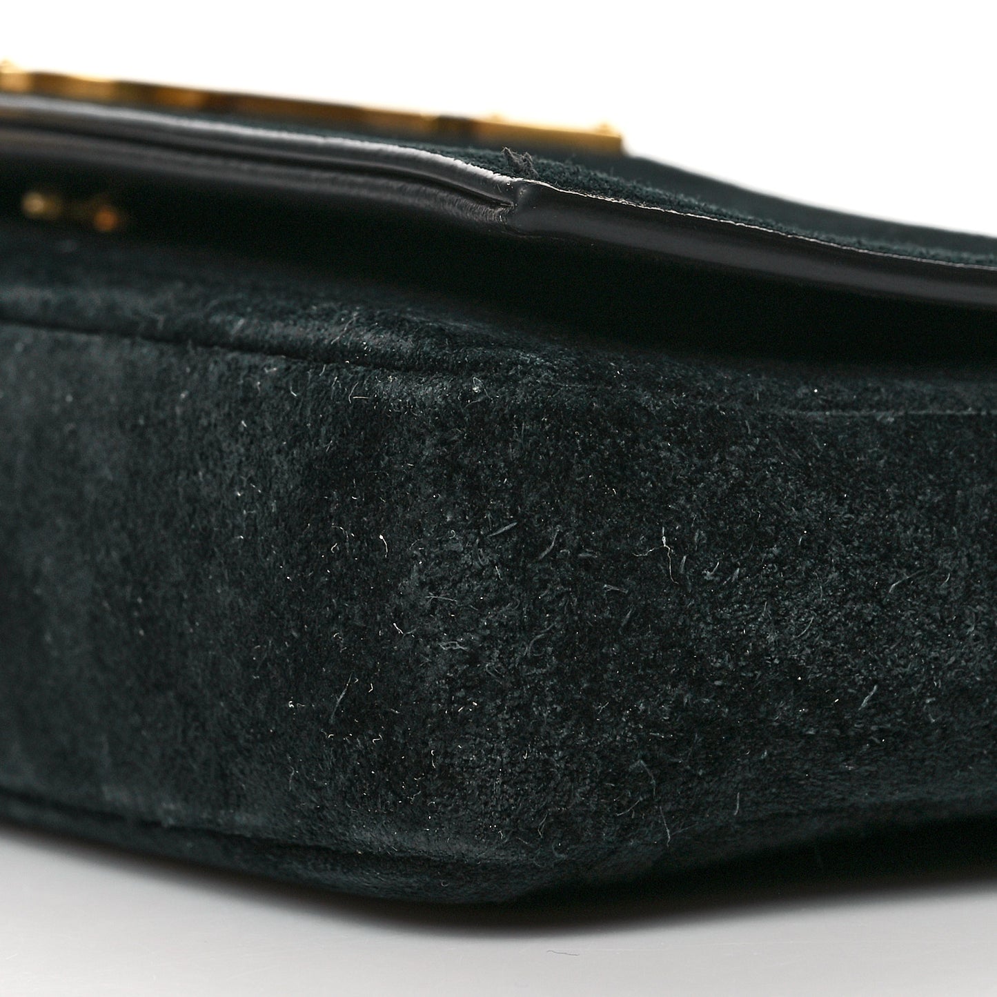Suede Monogram Tassel Kate 99 Baguette Bag Black