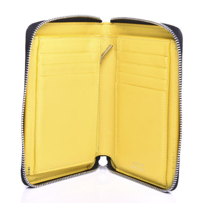Celine Drummed Calfskin Zip Around Multifunction Wallet Black Citron 5 of 6