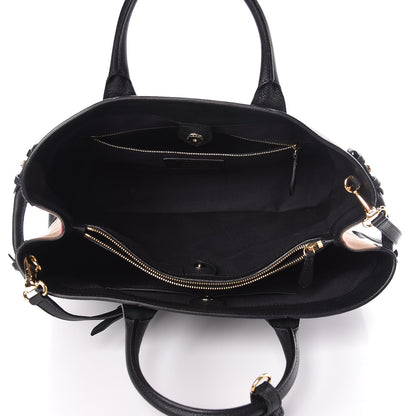Burberry Grainy Calfskin House Check Large Banner Tote Black 5 of 9