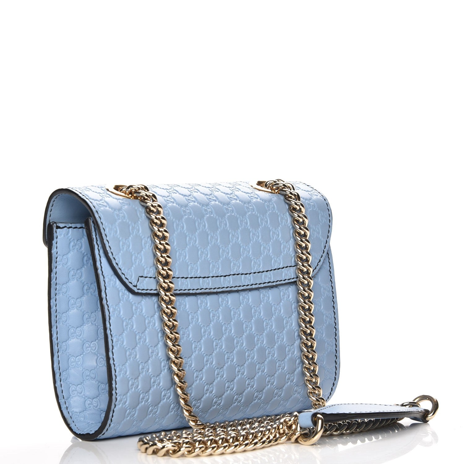 Gucci Soft Microguccissima Mini Emily Chain Shoulder Bag Mineral Blue 3 of 9