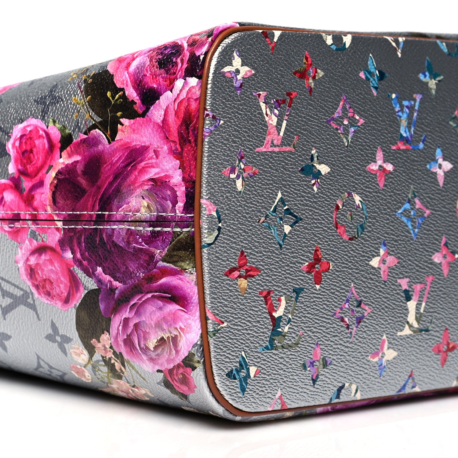 Louis Vuitton Metallic Monogram LV Garden Neverfull MM Silver 10 of 11