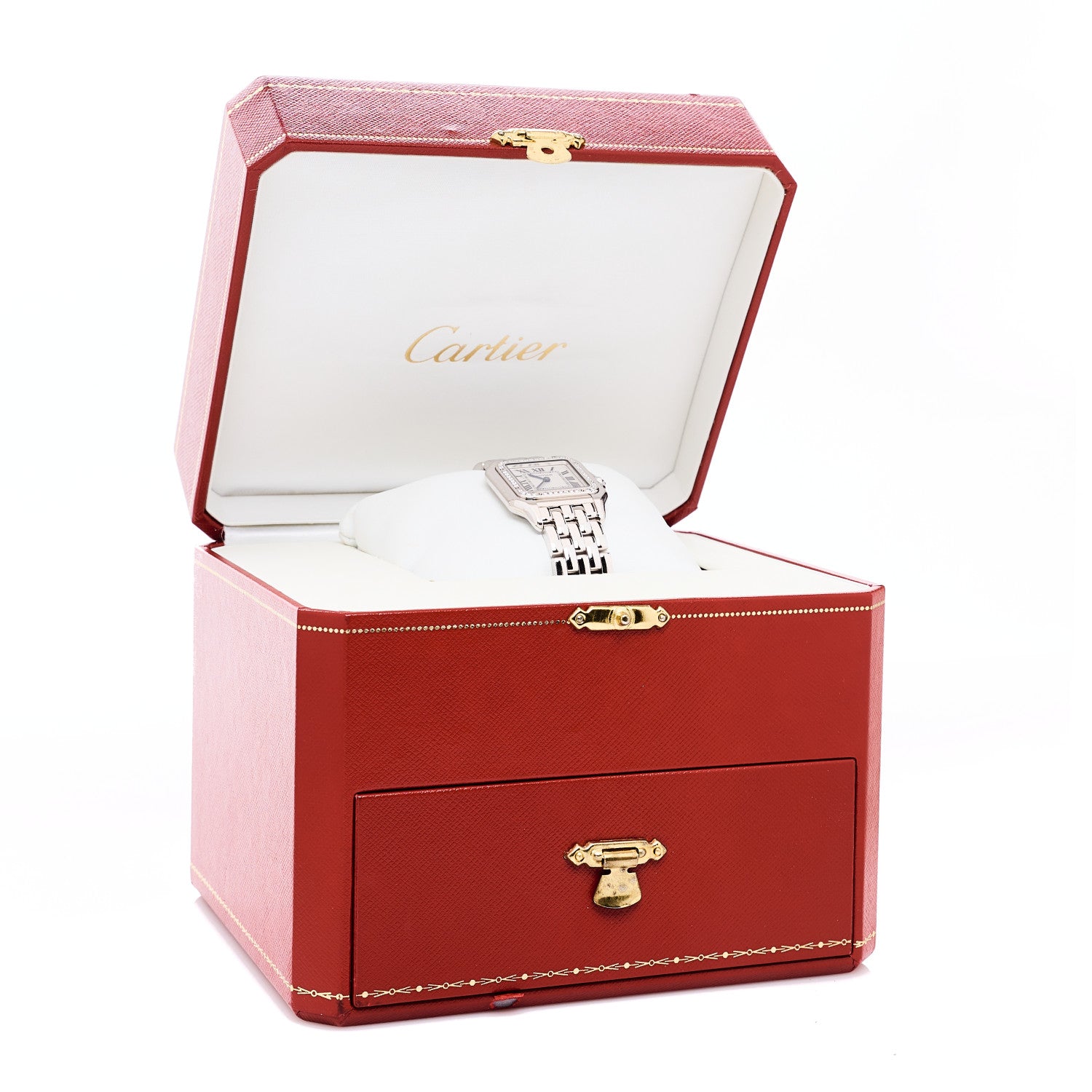 Cartier 18K White Gold Diamond 27mm Panthere Quartz Watch 5 of 5