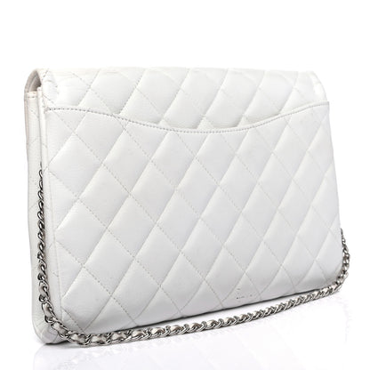 Chanel Caviar Quilted Clutch With Chain Flap White 2 of 4