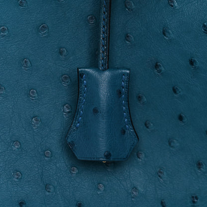 Hermes Ostrich Birkin 30 Cobalt 36 of 45