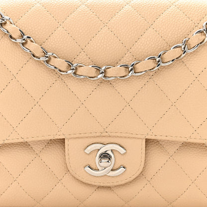 Chanel Caviar Quilted Medium Double Flap Beige Clair 8 of 13