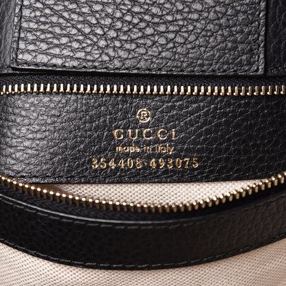 Gucci Pebbled Calfskin Small Swing Tote Black 6 of 15