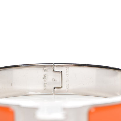 Hermes Enamel Narrow Clic Clac H Bracelet GM Orange 4 of 5