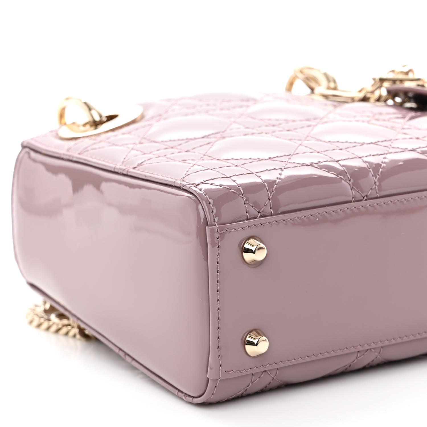 Christian Dior Patent Cannage Mini Lady Dior Peony Pink 8 of 9